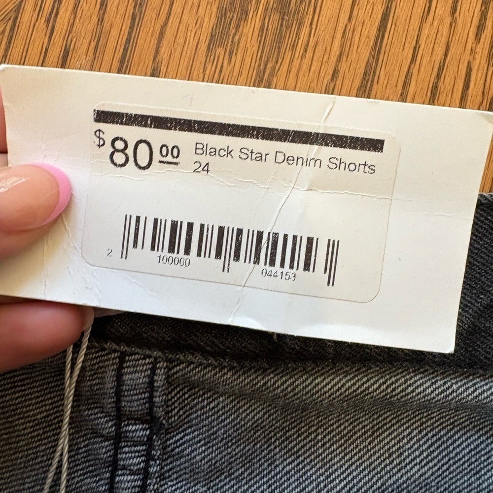 BuddyLove Black Star Denim Shorts Distressed High Waisted Cut Offs Size 24 NEW - Picture 4 of 5